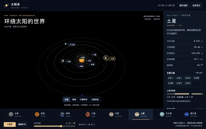 太阳系漫游实际演示画面
